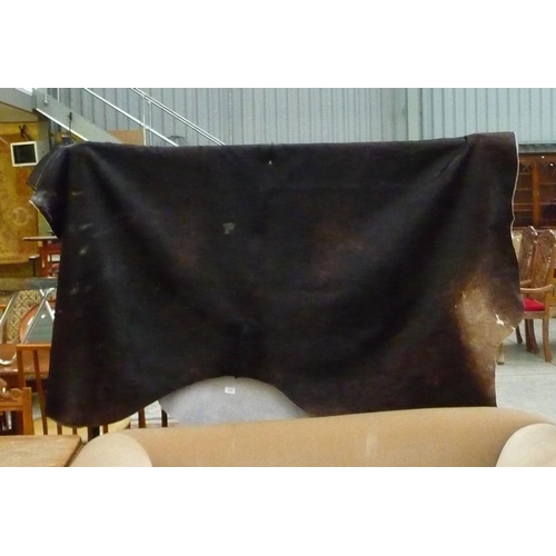 3204 - Dark Brown Coloured Cow Hide - approx 188cm x 270cm.