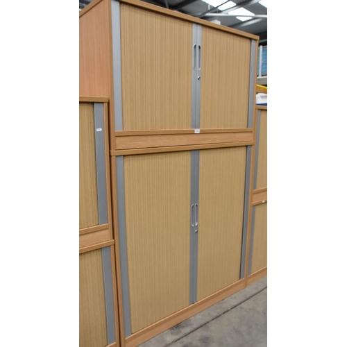 3419 - Two Office Cabinets with Tambour Doors