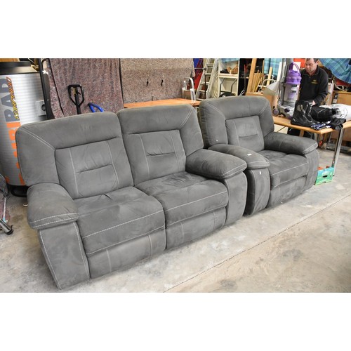 3473 - Fabric Recliner 2 Seat Sofa & Chair