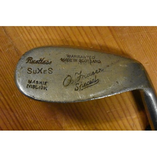 257 - Eight Hickory Shafted Golf Clubs