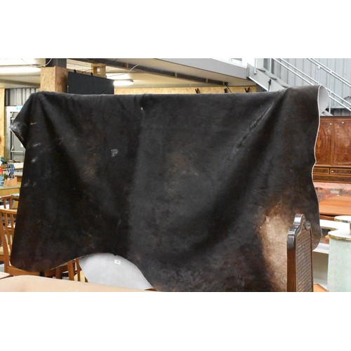 3204 - Dark Brown Coloured Cow Hide - approx 188cm x 270cm.