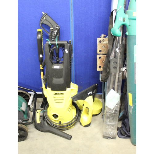 13 - Karcher K2 Pressure Washer, Attachments and Kercher WD50 Window Cleaner