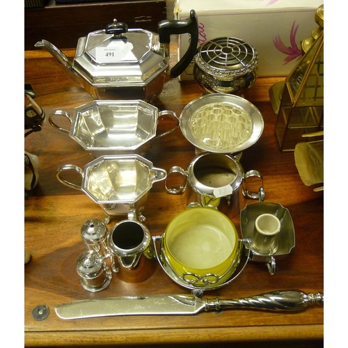 491 - Assorted Silver Plate