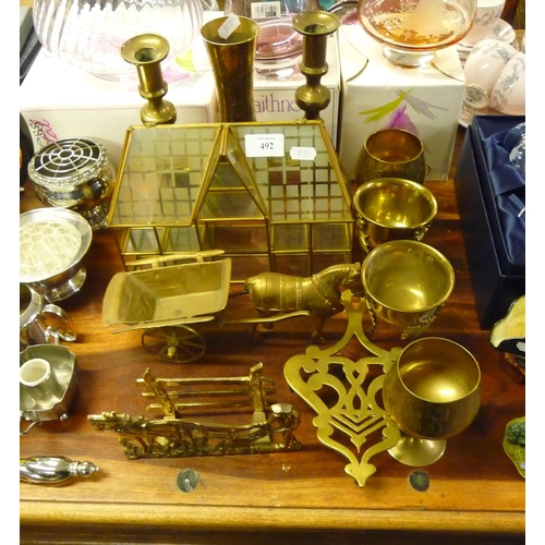 492 - Assorted Brassware