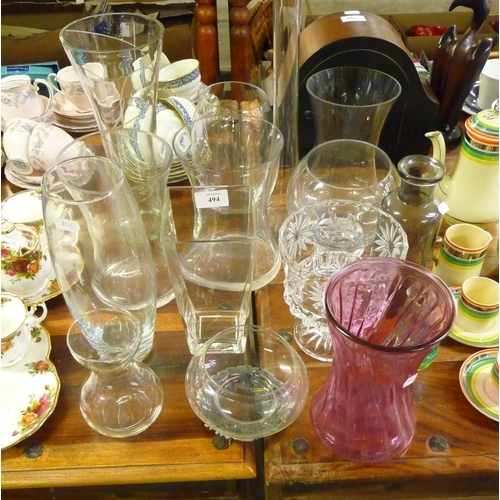 494 - Assorted Glass Vase's