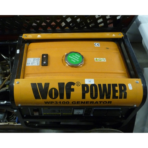 55 - Wolf WT3100 Petrol Generator