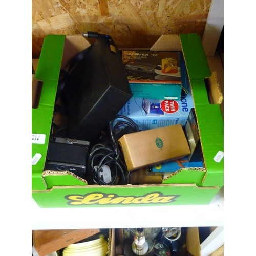 616 - Box With Cameras, Tape Recorder, Radio Etc