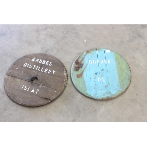 62 - Dundee and Ardbeg Whiskey Barrel Lids