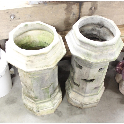 90 - Pair of Pottery Chimney Pot Planters