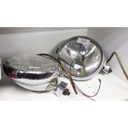 1031 - Matching Pair of Vintage Lucas Chromed Spot Lamps.