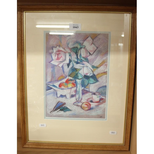 1043 - Framed Pastel - Still Life - 29cms x 20cms approx.