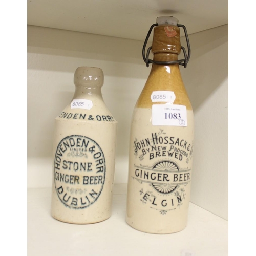 1083 - Two Vintage Ginger Beer Bottles - Elgin & Dublin