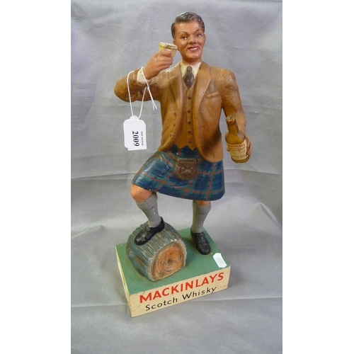 2009 - Vintage Mackinlay's Scotch Whisky Bar Advertising Figure - approx. 36cms Tall