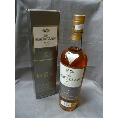 2025 - Bottle of The Macallan Fine Oak 10 Year Old Highland Single Malt Scotch Whisky