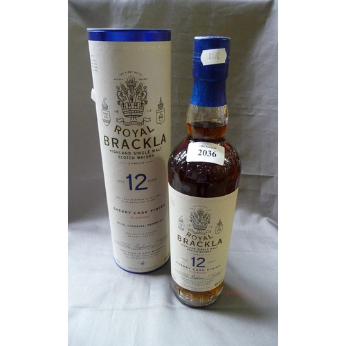 2036 - Bottle of Royal Brackla 12 Year Old Sherry Case Finish Old Roso Highland Malt Scotch Whisky