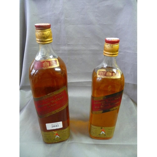 2042 - 1 Litre + 70cl Bottle of Johnnie Walker Red Label Blended Scotch Whisky