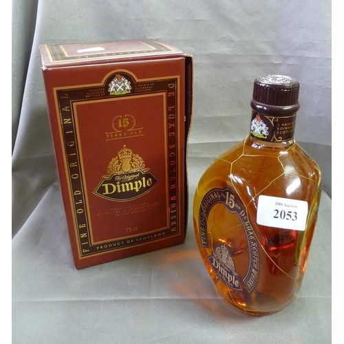 2053 - Bottle of Dimple 15 Year Old De Luxe Scotch Whisky