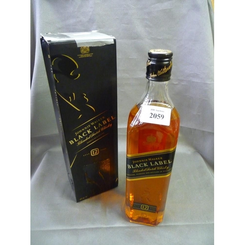 2059 - Bottle of Johnnie Walker Black Label Blended Scotch Whisky