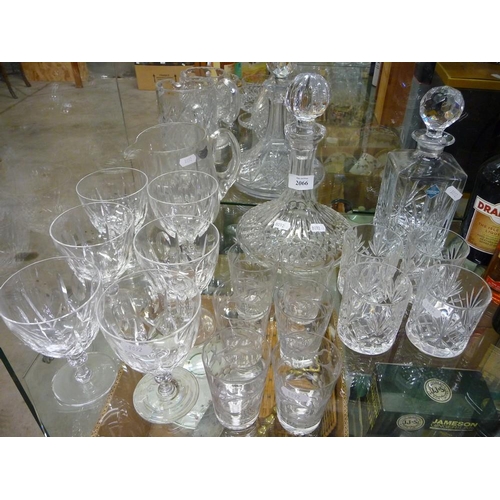 2066 - Collection of Edinburgh & Other Crystal Decanters, Wine Glasses etc