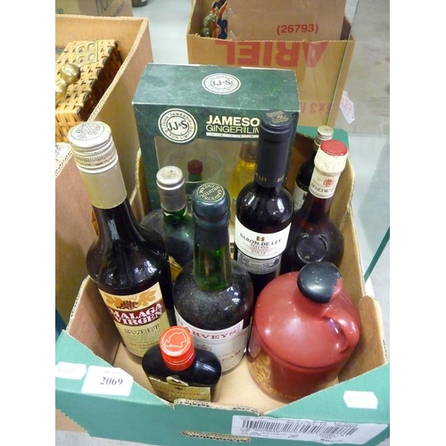 2069 - Box Assorted Wine, Brandy etc