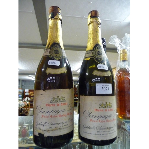 2071 - 2 Vintage Bottles of Doyenne Du Commice Champagne Perry