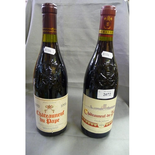 2072 - 2 Vintage Bottles of Chateau Neuf Du Pape 1993 & 2004