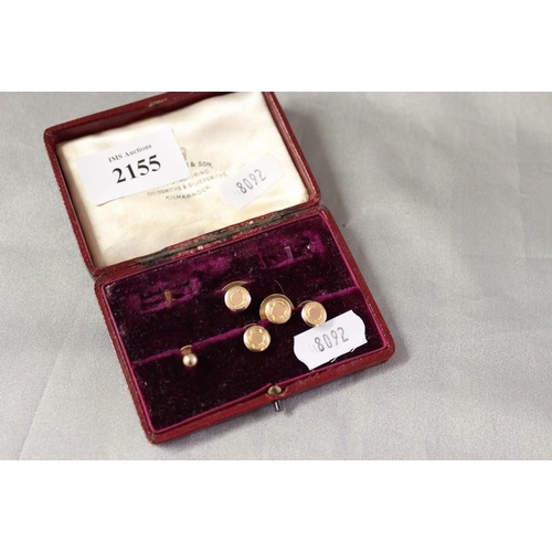 2155 - 4 9ct Gold Studs and 1 other . 9ct weight approx 5.6gms