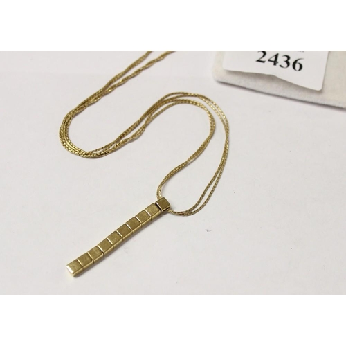 2436 - 18ct Gold Necklace & Chain - 9.5g