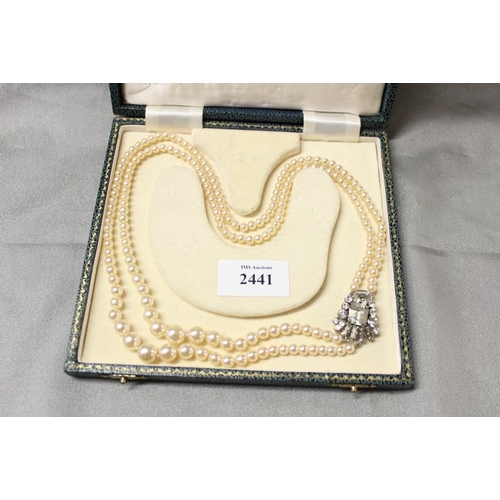 2441 - Cased Simulated Pearl Necklace.