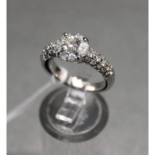 2460 - 18ct White Gold and Diamond Ring - UK Size M