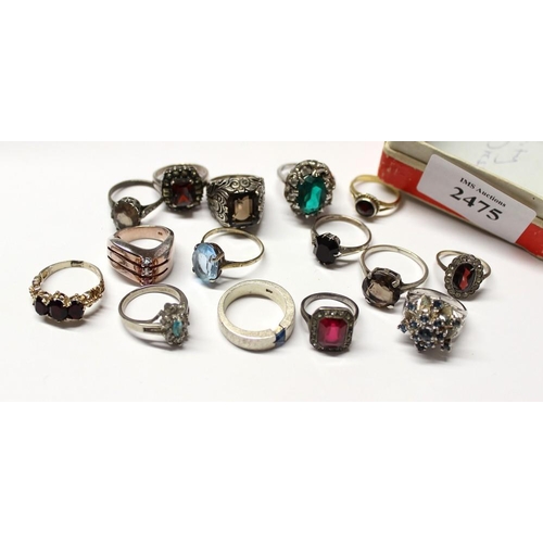 2475 - Collection of Mixed Silver Dress Rings