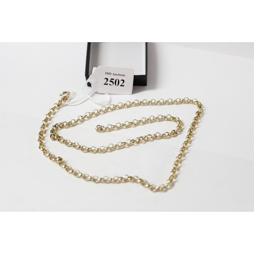 2502 - 9ct Gold Belcher Chain approx 60cms long, 22.5g.