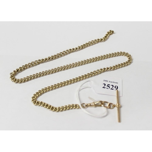 2529 - 9ct Yellow Gold Guard Chain, approx 50cm, 44.3g.