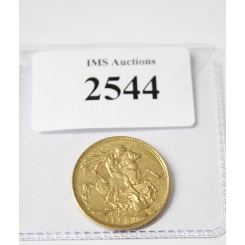 2544 - Victorian Gold Sovereign 1893.