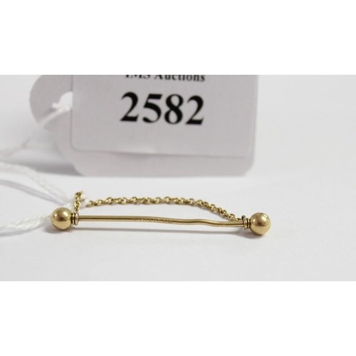 2582 - 18ct Gold Tie Pin 1.23gms