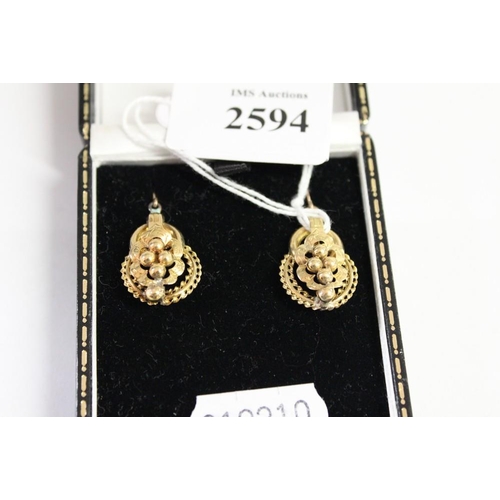 2594 - Victorian Gold Earrings