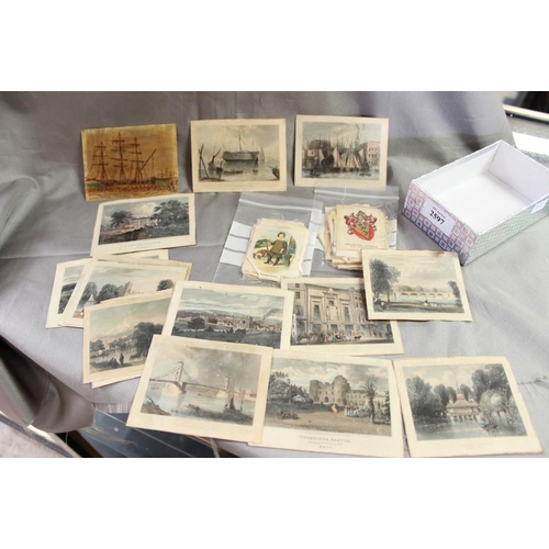 2597 - Small Box - Silk Cigarette Cards, Small Watercolour etc