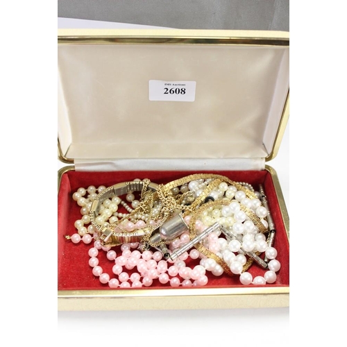 2608 - Box of Assorted Costume Jewellery