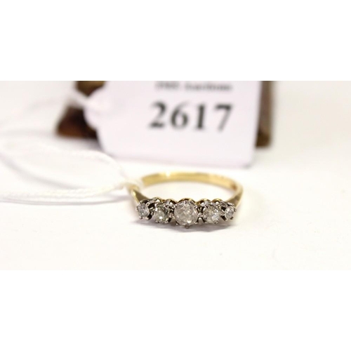 2617 - 5 Stone Diamond Ring - UK Size Q