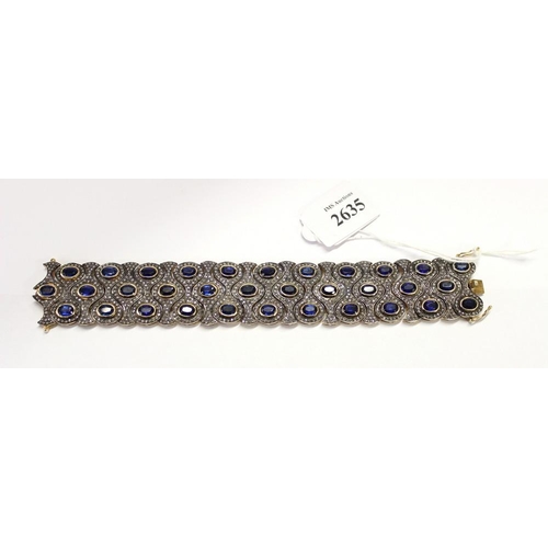 2635 - Diamond & Blue Stone Bracelet