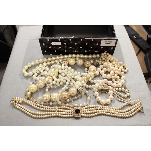 2667 - Box of Simulated Pearl Necklaces