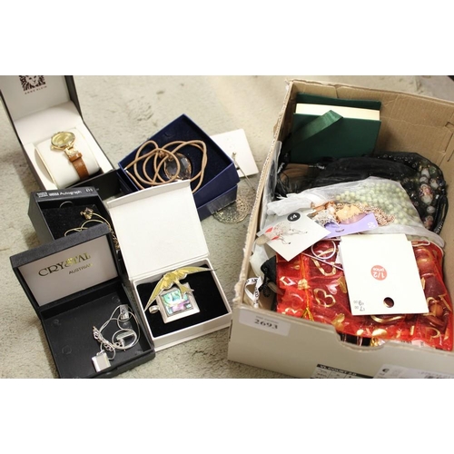 2693 - Box of Assorted Costume Jewellery