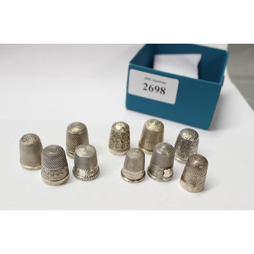 2698 - Quantity of 10 Silver Thimbles