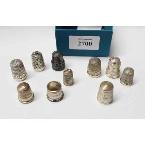 2700 - Quantity of 10 Silver Thimbles