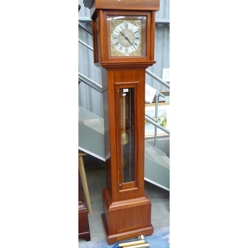 3003 - Modern Mahogany Longcase Clock with Glass Door