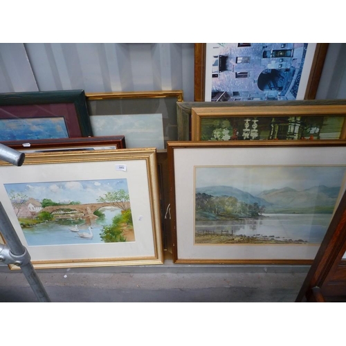 3004 - Quantity of Framed Water Colours, Prints, Mirrors & Photographs