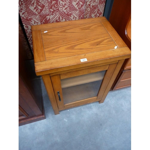 3011 - Light Oak Glass Door Entertainment Cabinet