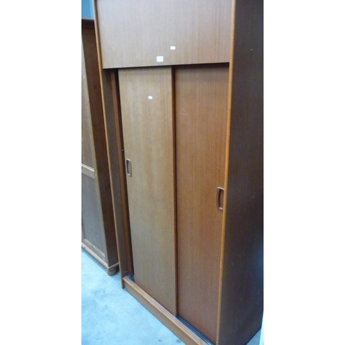 3018 - Teak Sliding Door Wardrobe