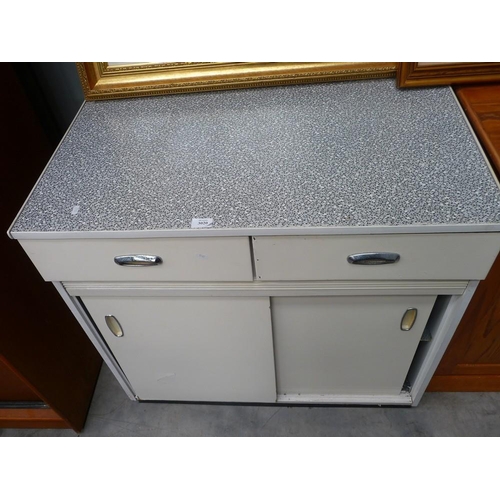 3020 - White Painted 1960's Kitchen Cabinet Base