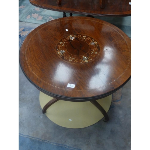 3045 - Edwardian Rosewood Circular Inlaid Centre Table